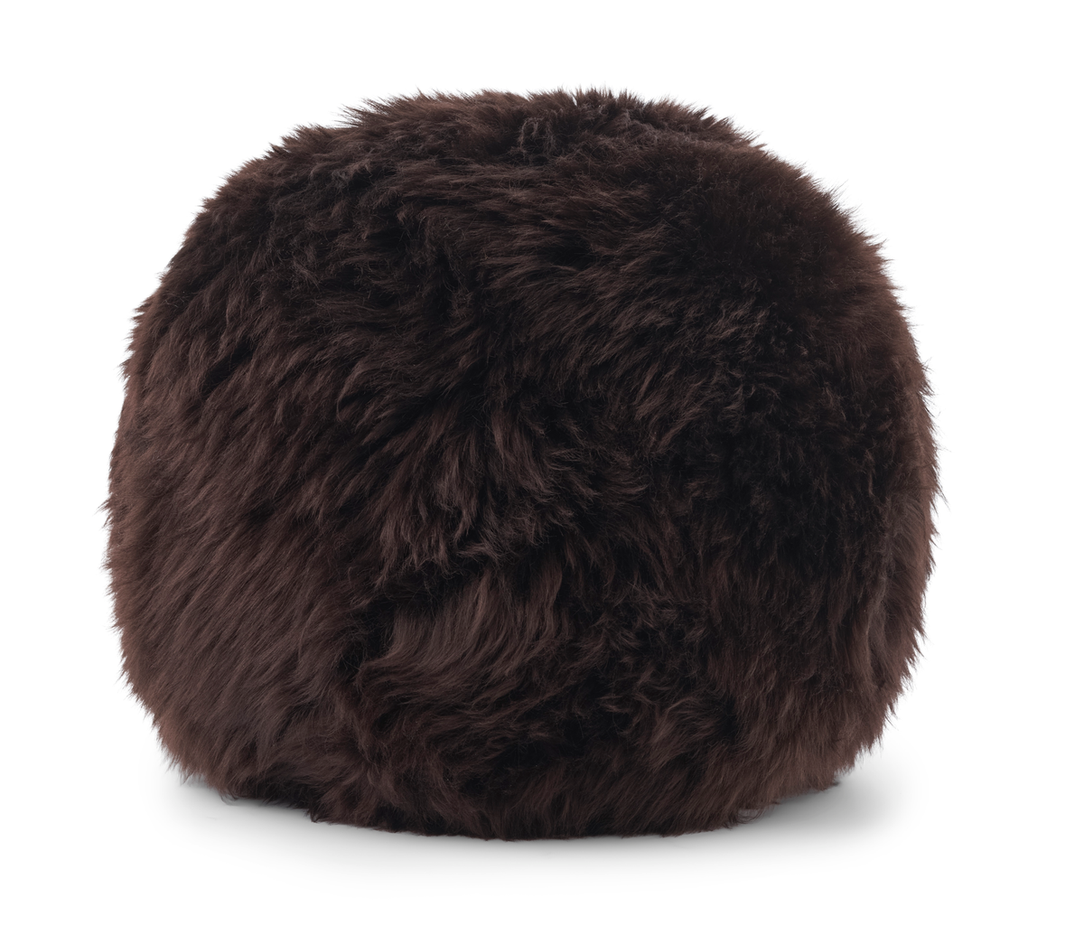 Angelite-pyöreä tyyny | D30 cm | D25 | D35 | Pitkä villa Suklaa / D30 cm
