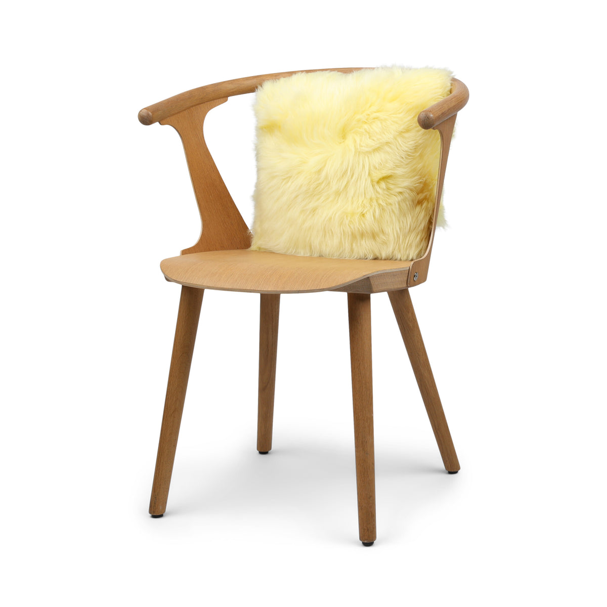 Pitkä Villa Lampaannahkatyyny | 35x35 cm Sitruuna