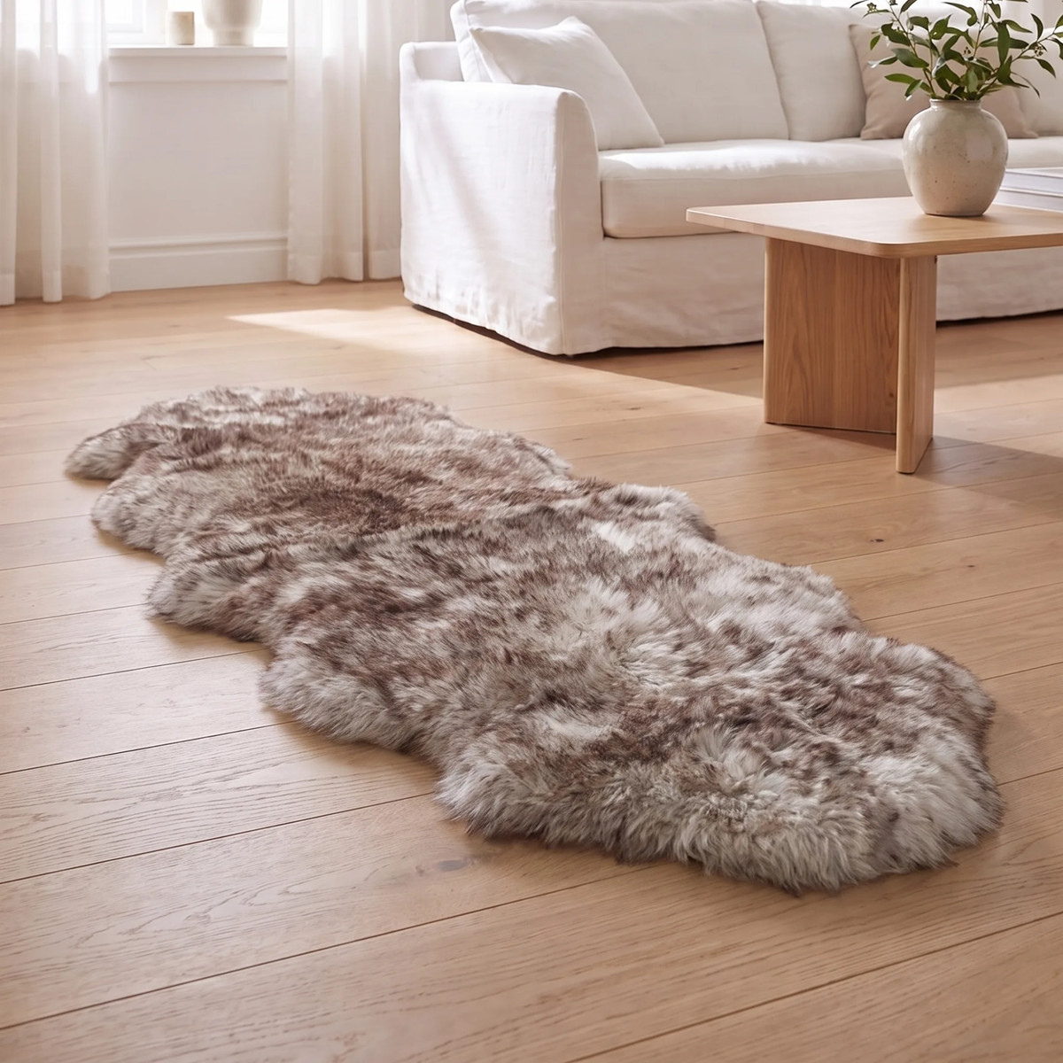 Merino-lampaannahka, kaksinkertainen | Pitkä villa | 170x60 cm Wolf Tip