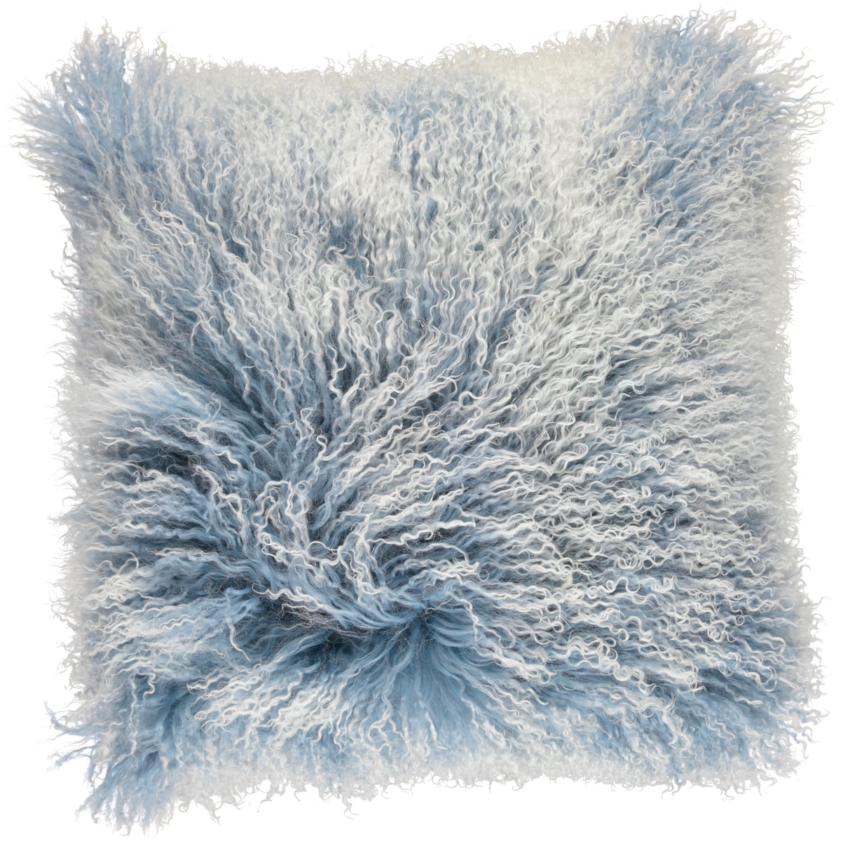 Snow Collection Kihara Tyyny | Mongolialainen Lampaannahka Haalistunut denim/Lumikärki / 40x40 cm
