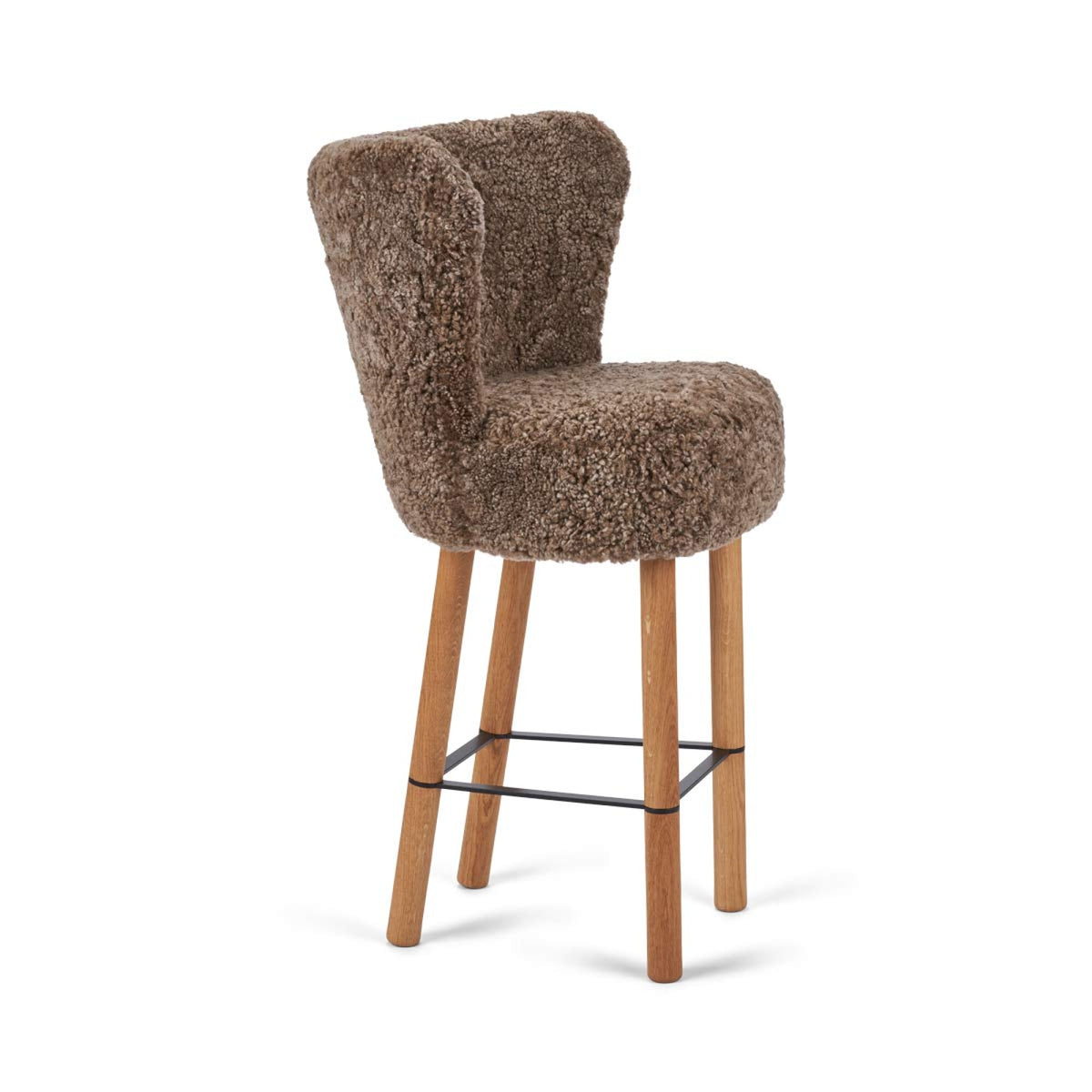 Emilia-baarituoli Taupe / Tammijalat mustalla teräsrungolla