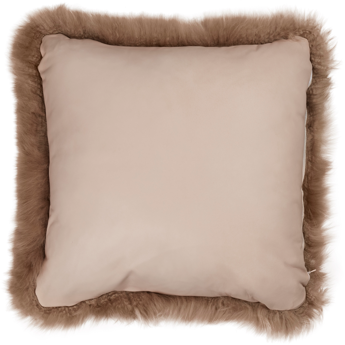 Pitkä Villa Lampaannahkatyyny | PV | Nahkapäällinen | 50x50 cm Taupe