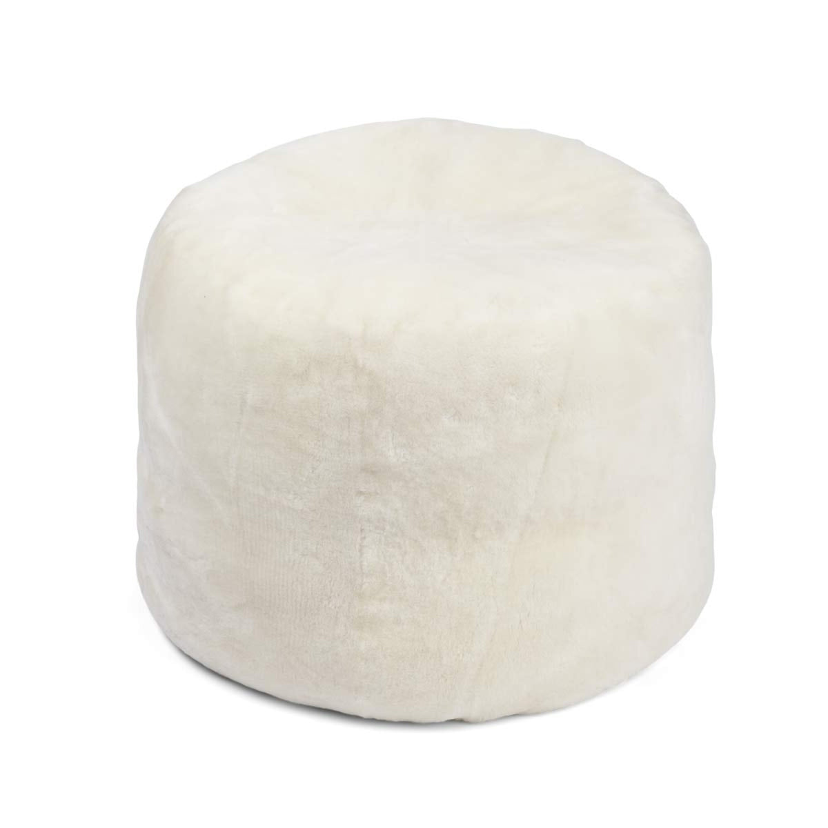 Pyöreä mokkasiini-rahilampaannahka | ø55xH46cm Valkoinen
