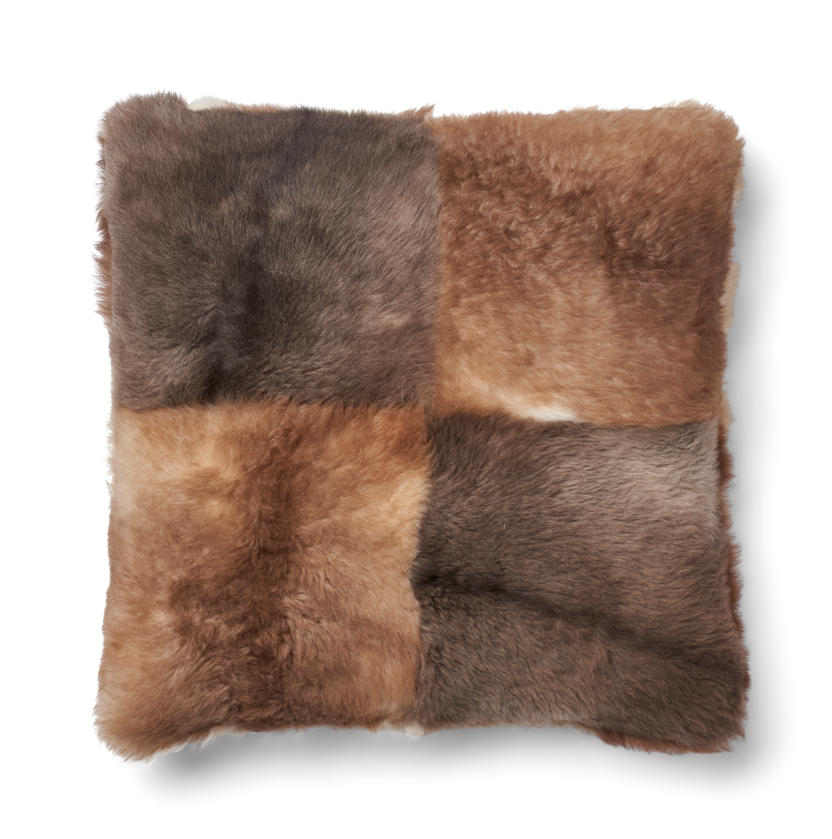 Toscana-karitsannahkatyyny | Kaksipuolinen Ruskea/Beige mix / 60x60 cm