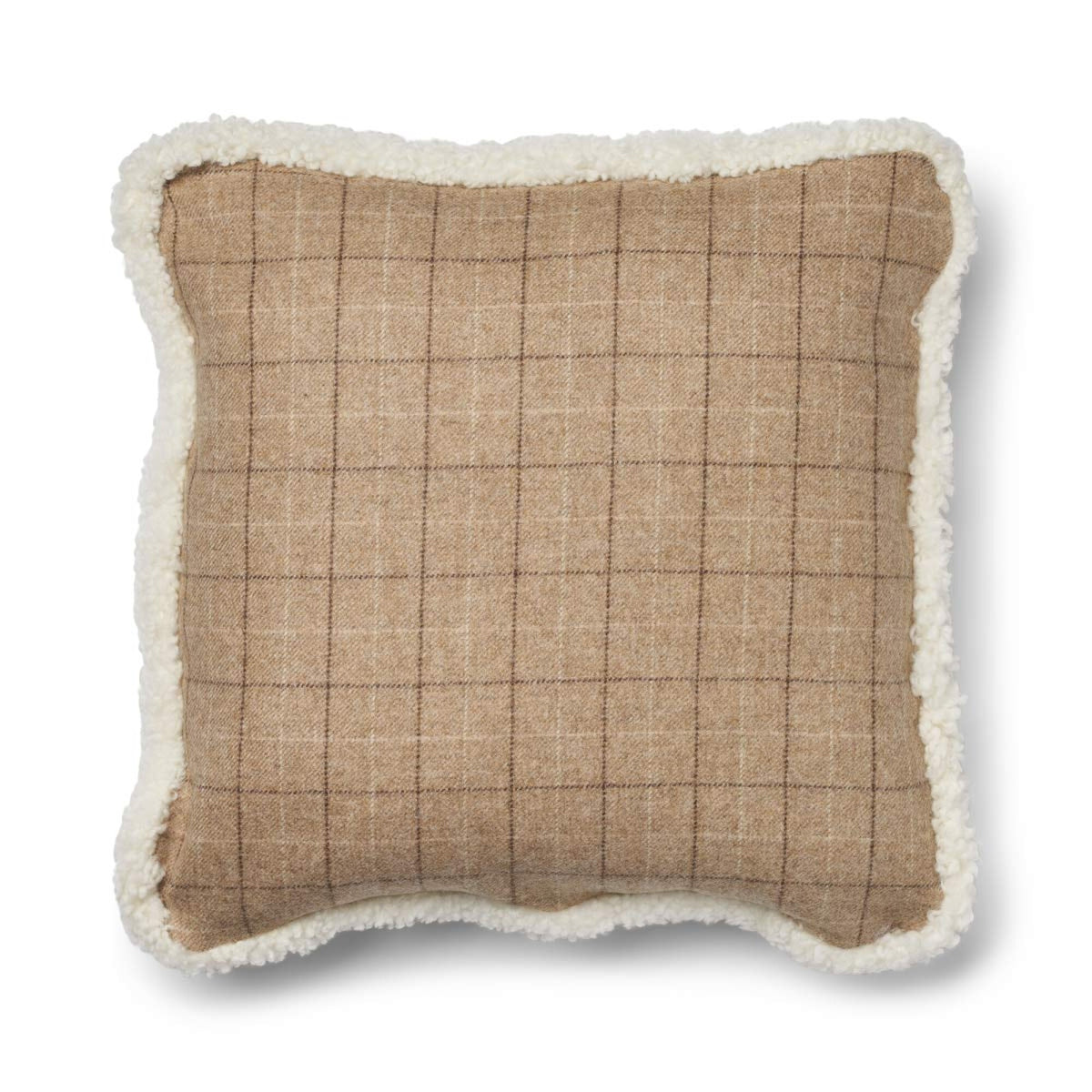Villatyyny | Kaksipuolinen | Lyhyt villa -reunus | 52x52 cm | 34x52 cm Oatmeal-Beige/Norsunluu / 52x52 cm