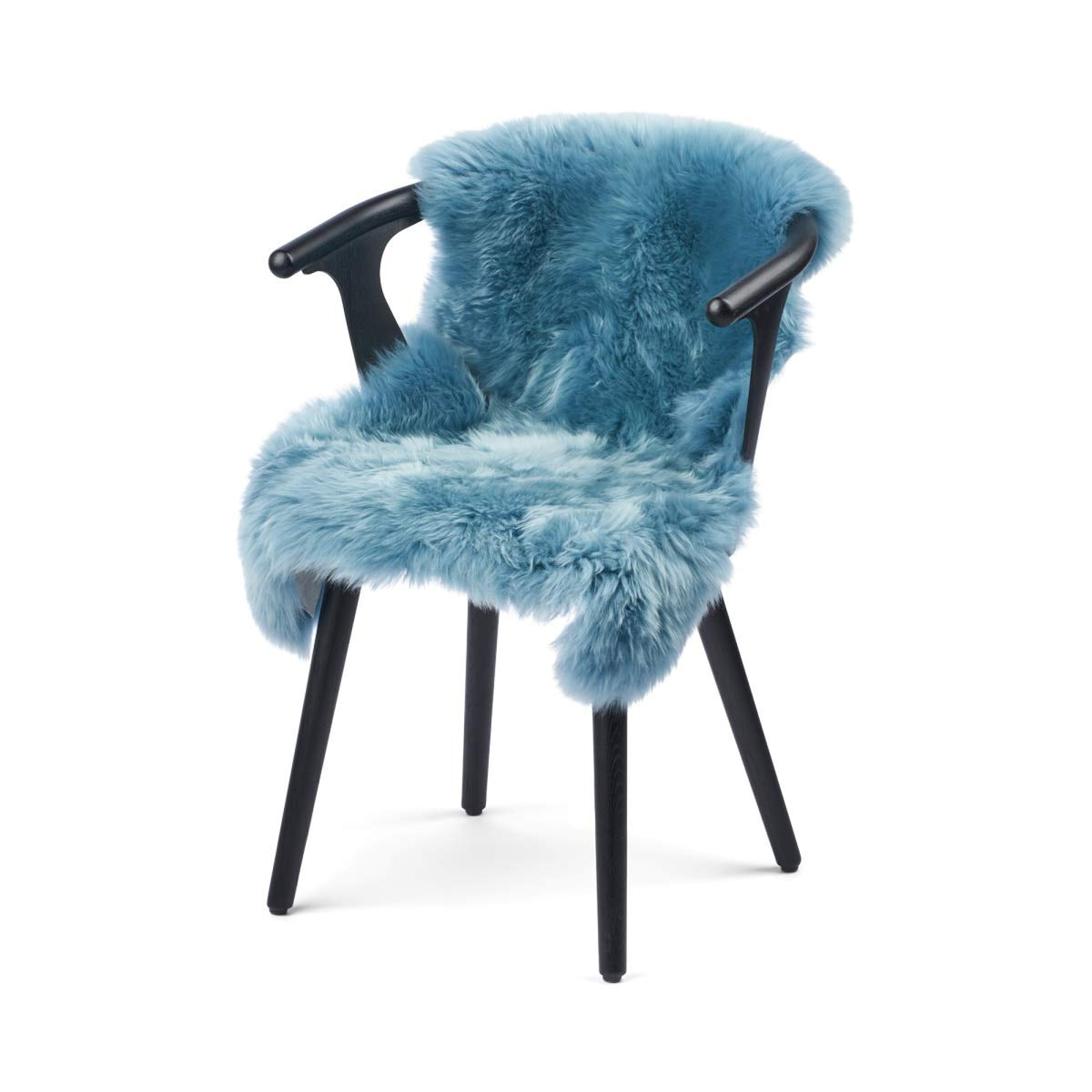 Premium | Uusiseelantilainen Lampaannahka | Pitkä Villa | 100 cm Savunsininen