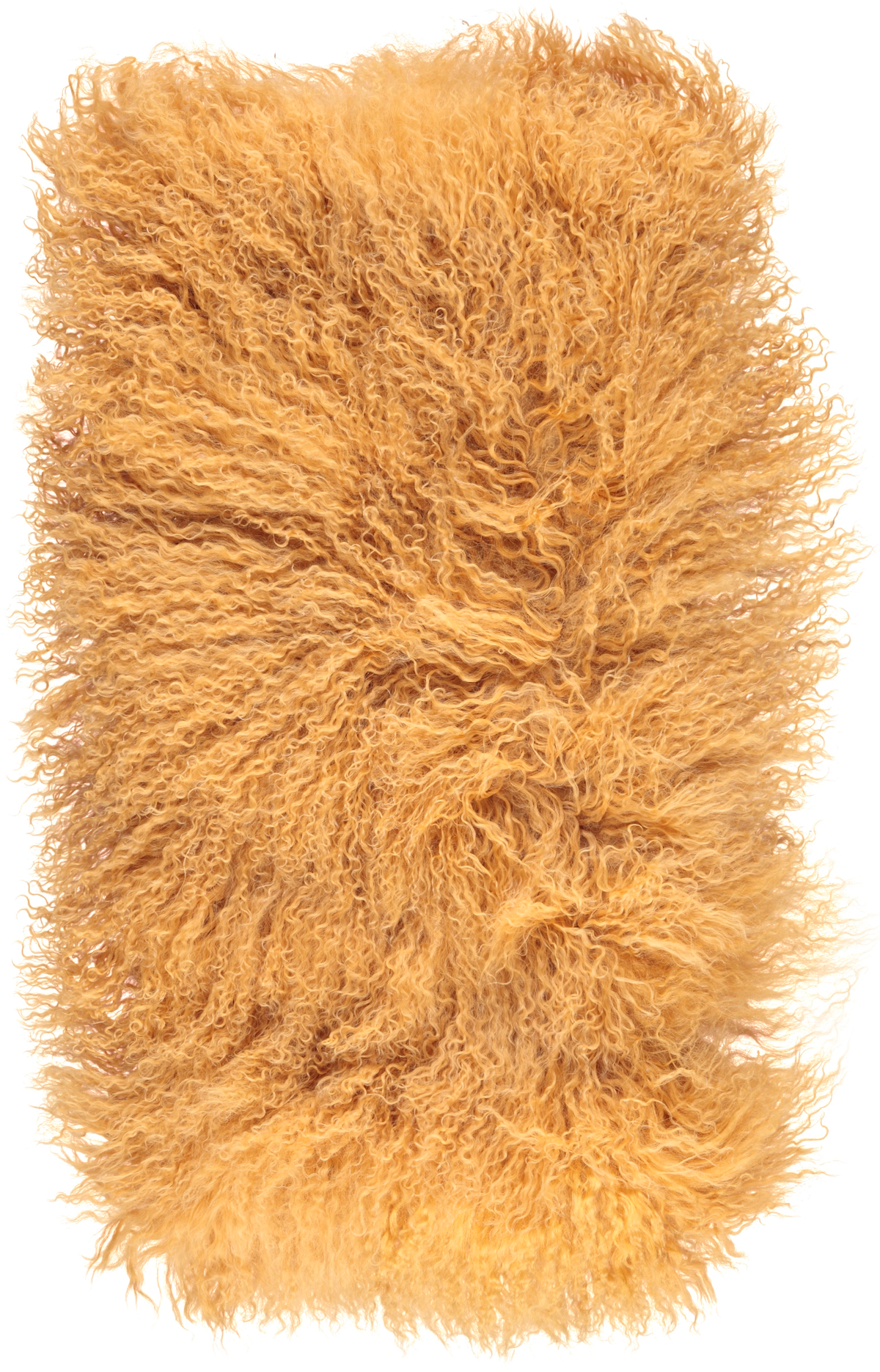Mongolialainen kiharakarvainen tyyny | 28x56 cm Keisarinkeltainen