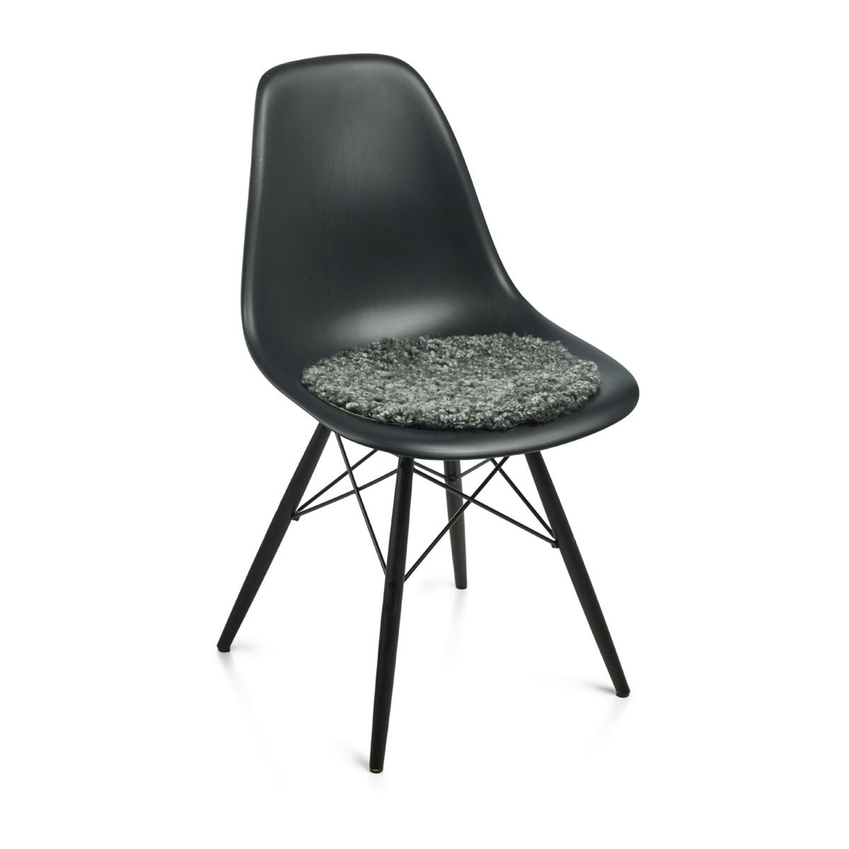 Premium Lyhyt Villa Kihara Lampaannahka Istuinpäällinen | Ø38 cm Grafiitti