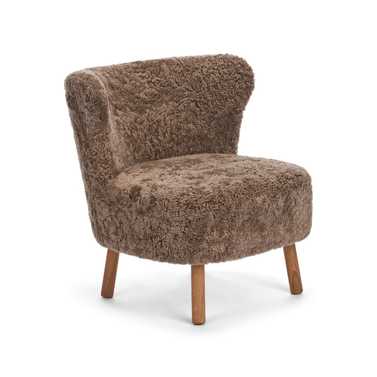 Emil Lounge Chair | Lyhyt villa Taupe / Tammijalat