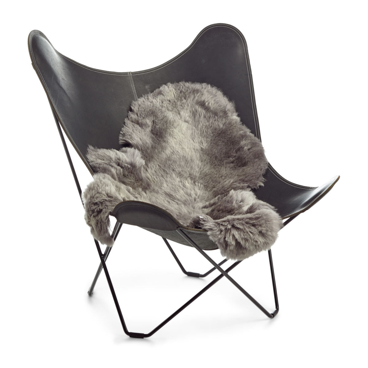 Islantilainen Lampaannahka | Luonnonvärit | Lyhyt Villa | 120+ cm Grey Brisa