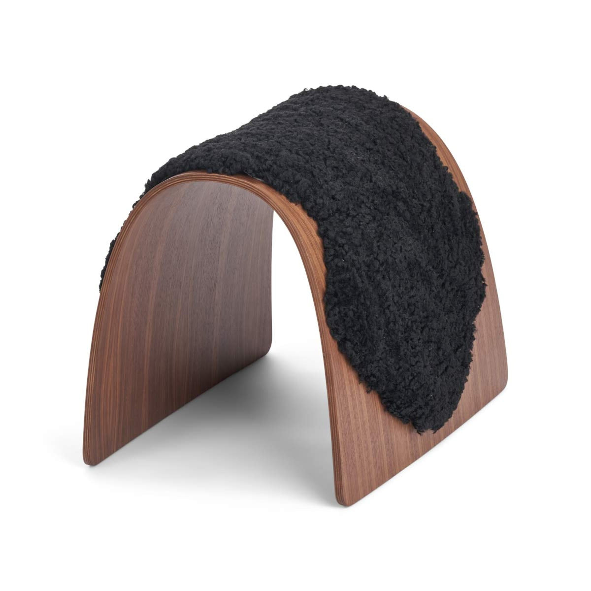 Sheep Stool -päällinen | Lyhyt villa Musta / 90x35 cm