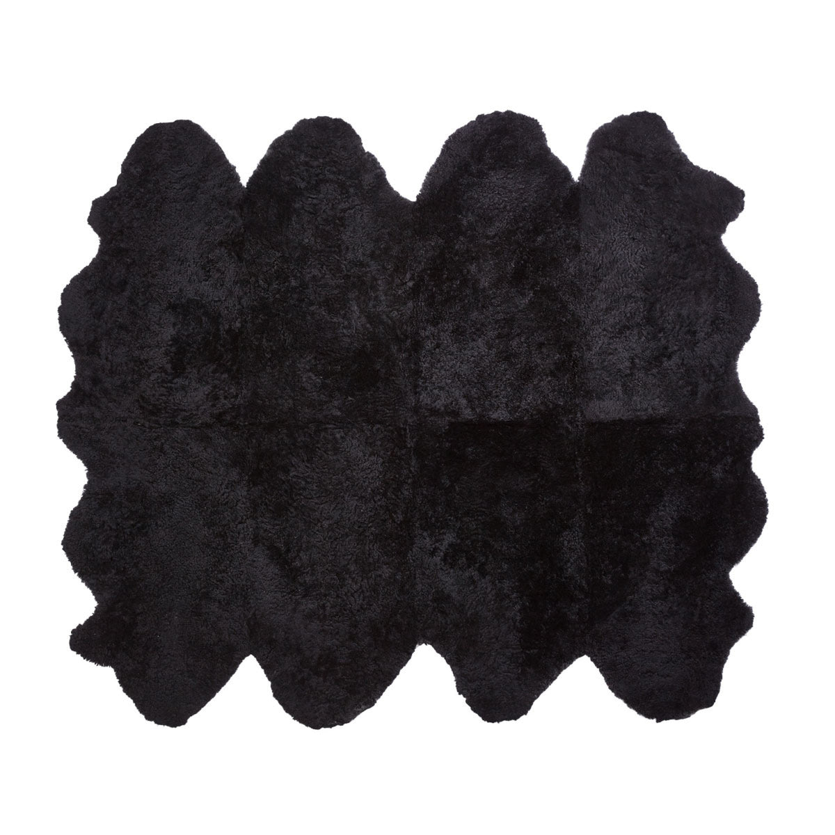 Premium | Uusiseelantilainen Lampaannahka | Lyhyt Kiharavailla | Matto 180x214 cm Musta