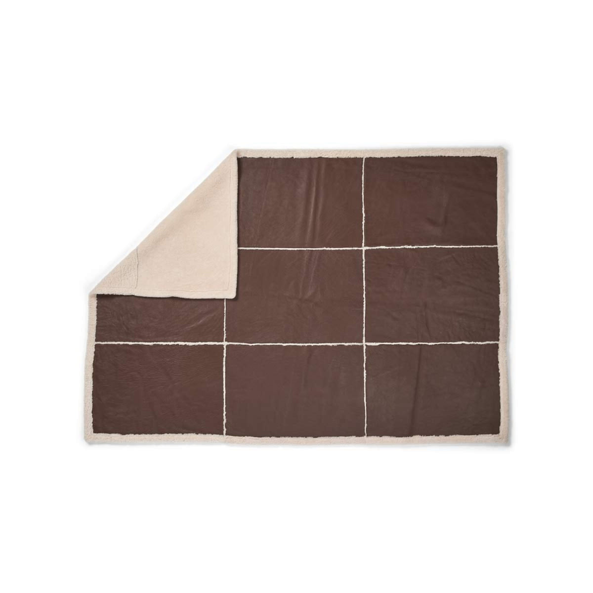 Addison-viltti | Double Face lampaannahka | Lyhyt villa Choco/Beige / 240x260 cm