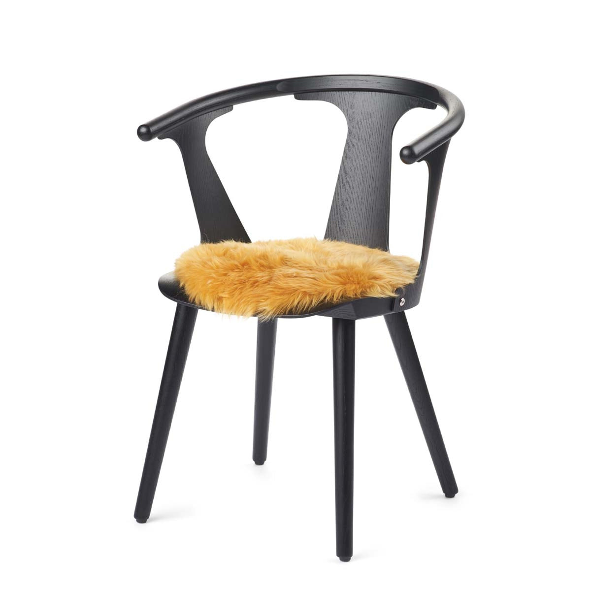 Pitkä Villa Lampaannahka Istuinpäällinen | Ø38 cm Keisarinkeltainen
