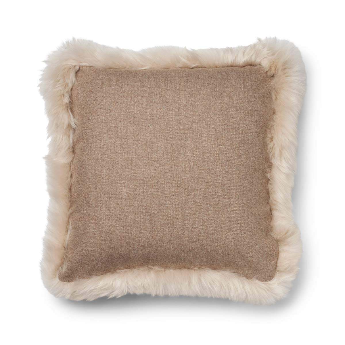 Villatyyny | Pitkä villa -reunus | 52x52 cm | 34x52 cm Beige/Pellava / 52x52 cm