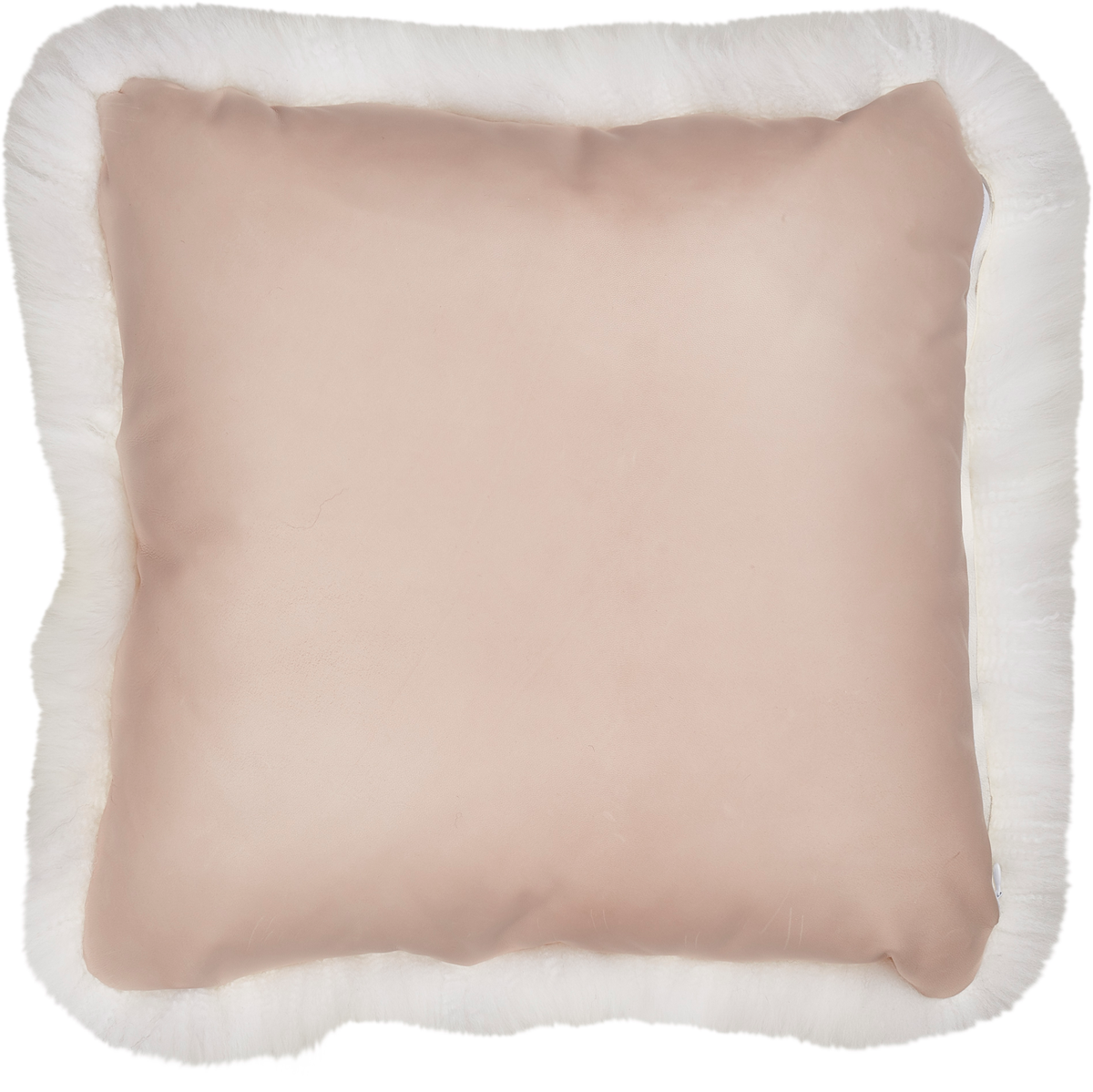 Pitkä Villa Lampaannahkatyyny | PV | Nahkapäällinen | 50x50 cm Norsunluu