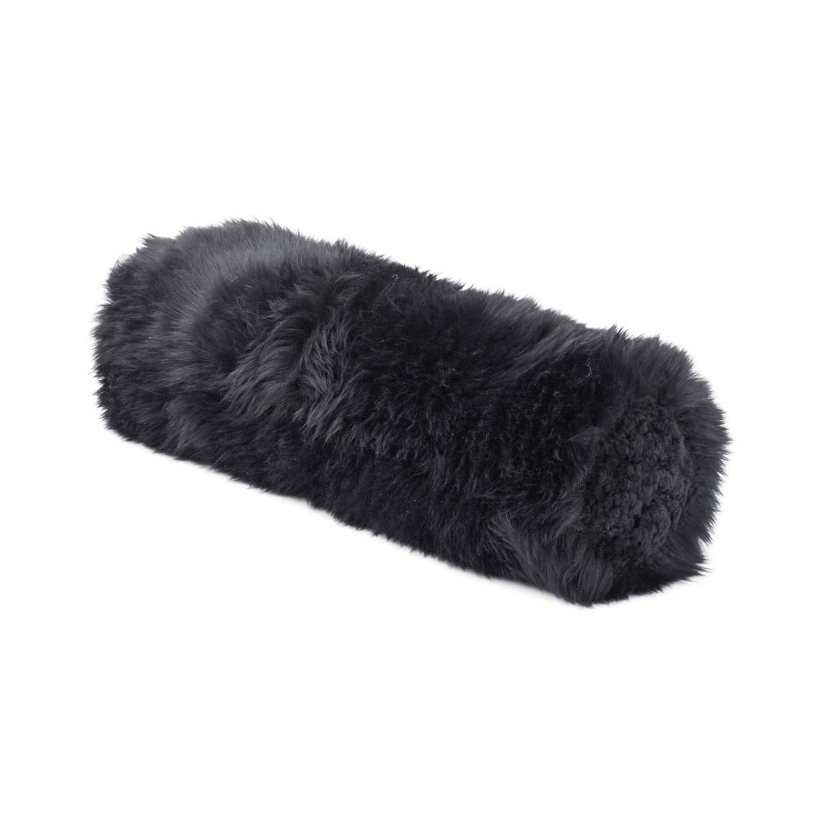 Lampaannahkainen bolstertyyny | D20xL52 cm Musta/Musta