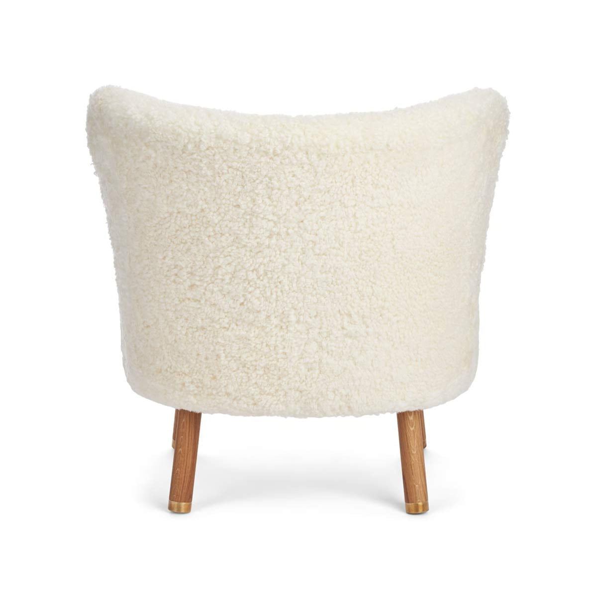 Emil Lounge Chair | Lyhyt villa Norsunluu / Tammijalat messingillä