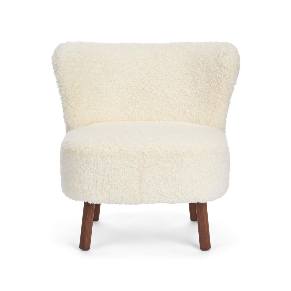 Emil Lounge Chair | Lyhyt villa Norsunluu / Pähkinäpuujalat
