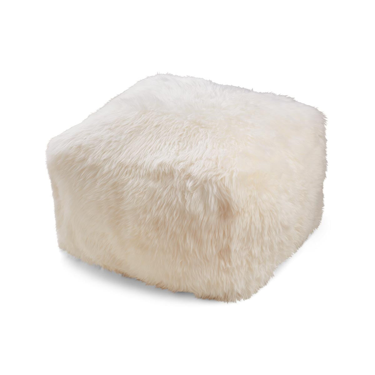 Pitkän villan lampaannahkapouf Pellava