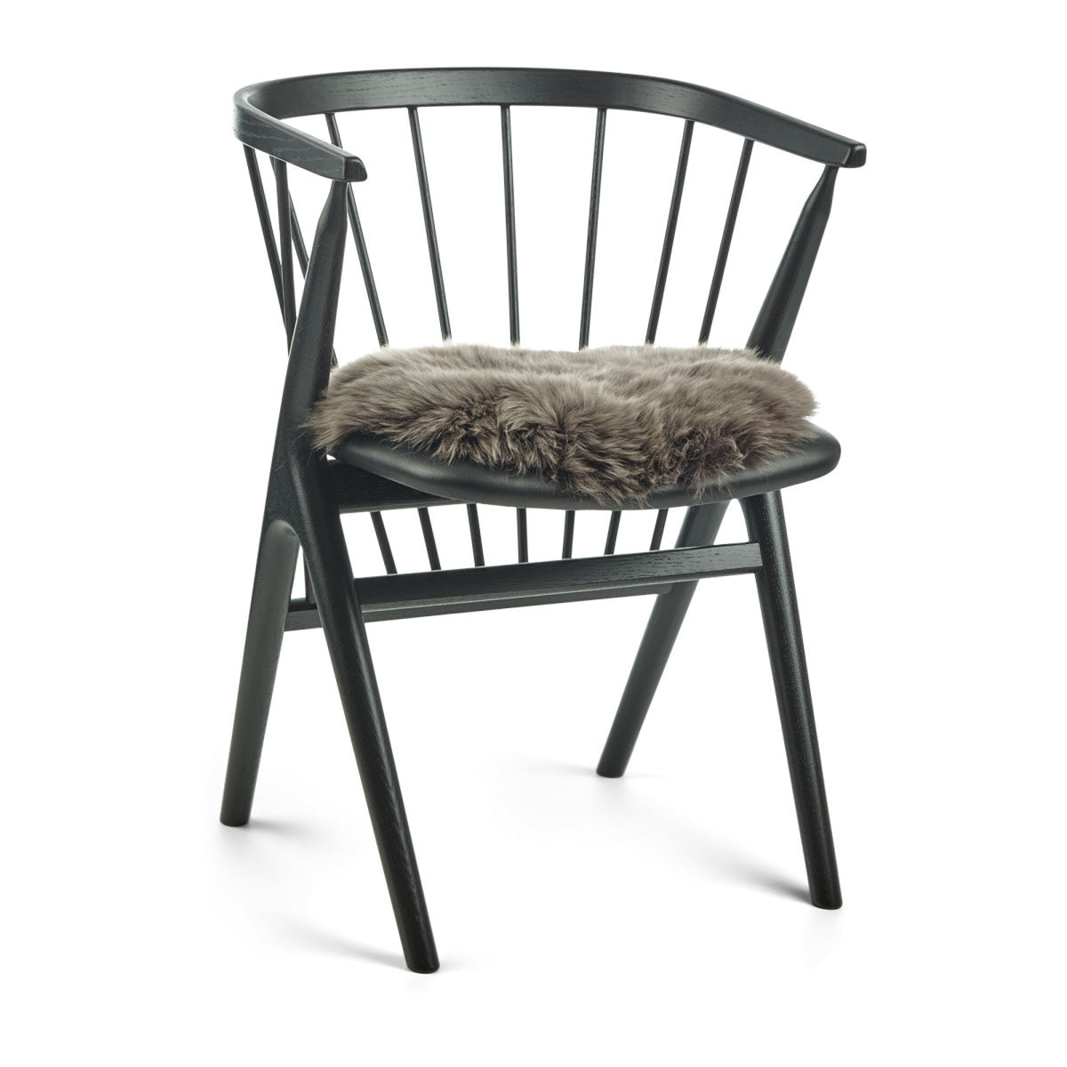 Pitkä Villa Lampaannahka Istuinpäällinen | Ø38 cm Pähkinä