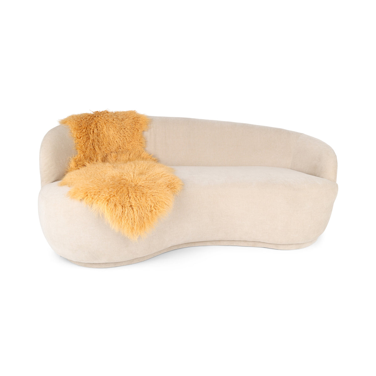 Kaksinkertainen mongolialainen lampaannahka | 150 x 55 cm Keisarinkeltainen