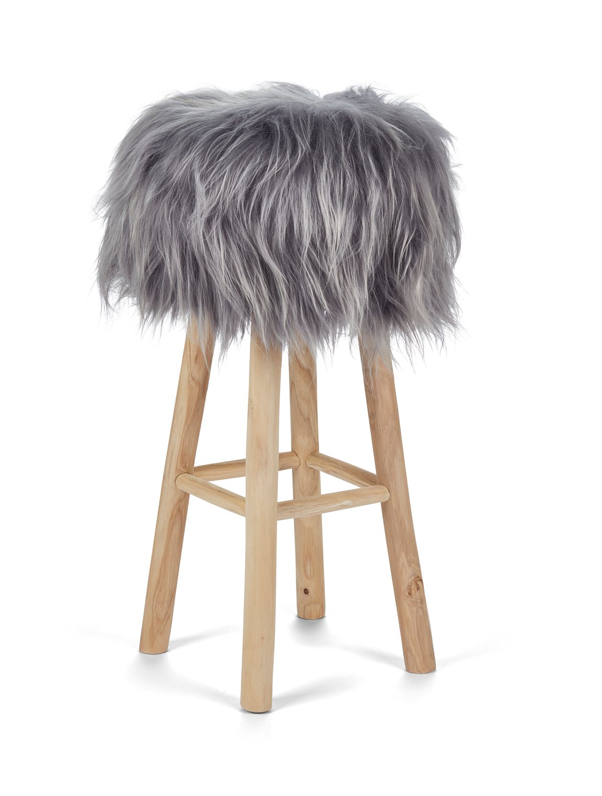 Theo-baarituoli + päällinen | Tammijalkaiset | Islantilainen lampaannahka Grey Brisa