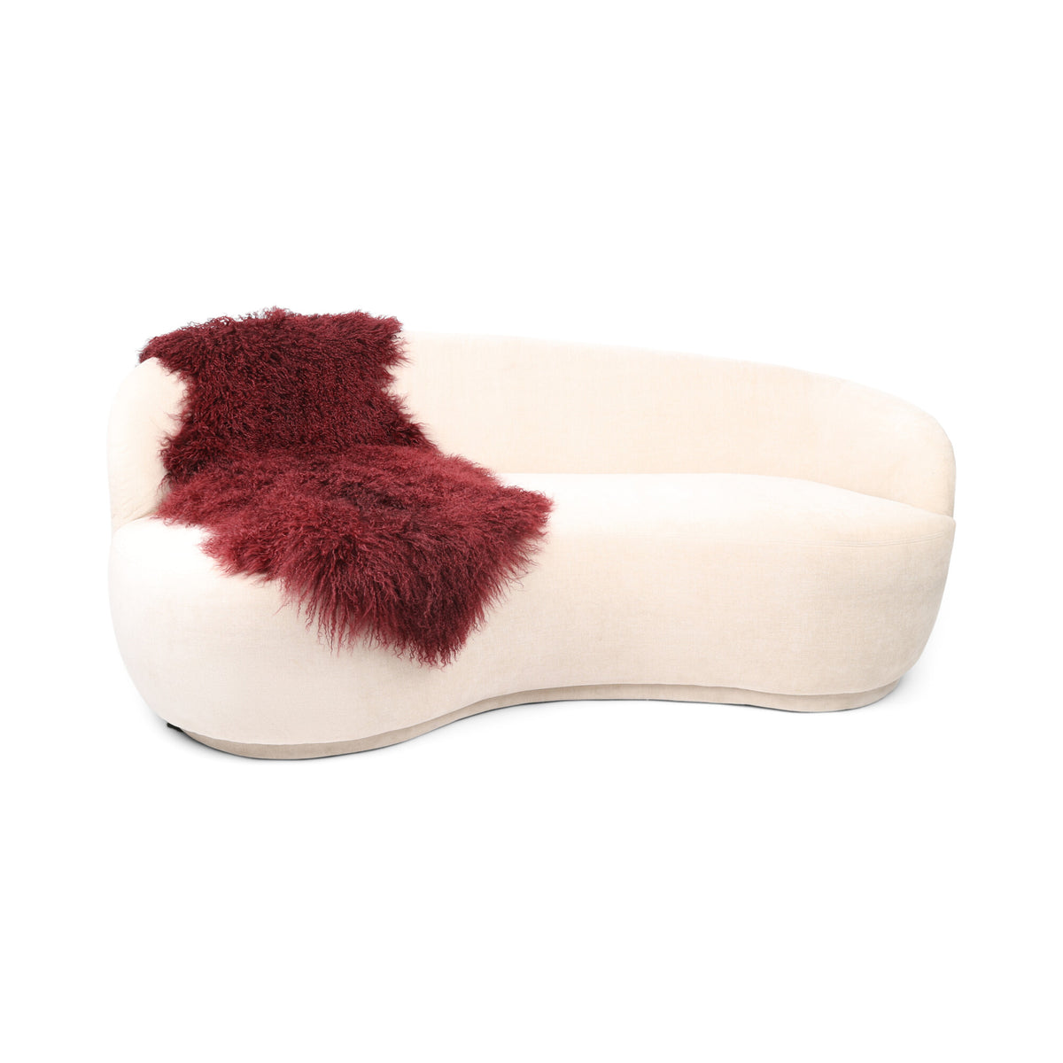 Kaksinkertainen mongolialainen lampaannahka | 150 x 55 cm Viininpunainen