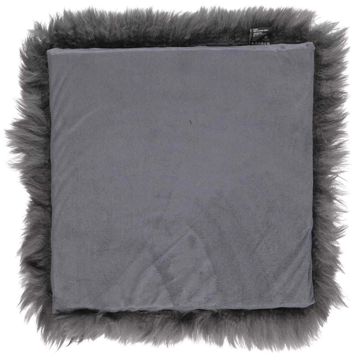 Pitkä Villa Lampaannahka Istuinpäällinen | Täytteellä | 37x37 cm Teräs