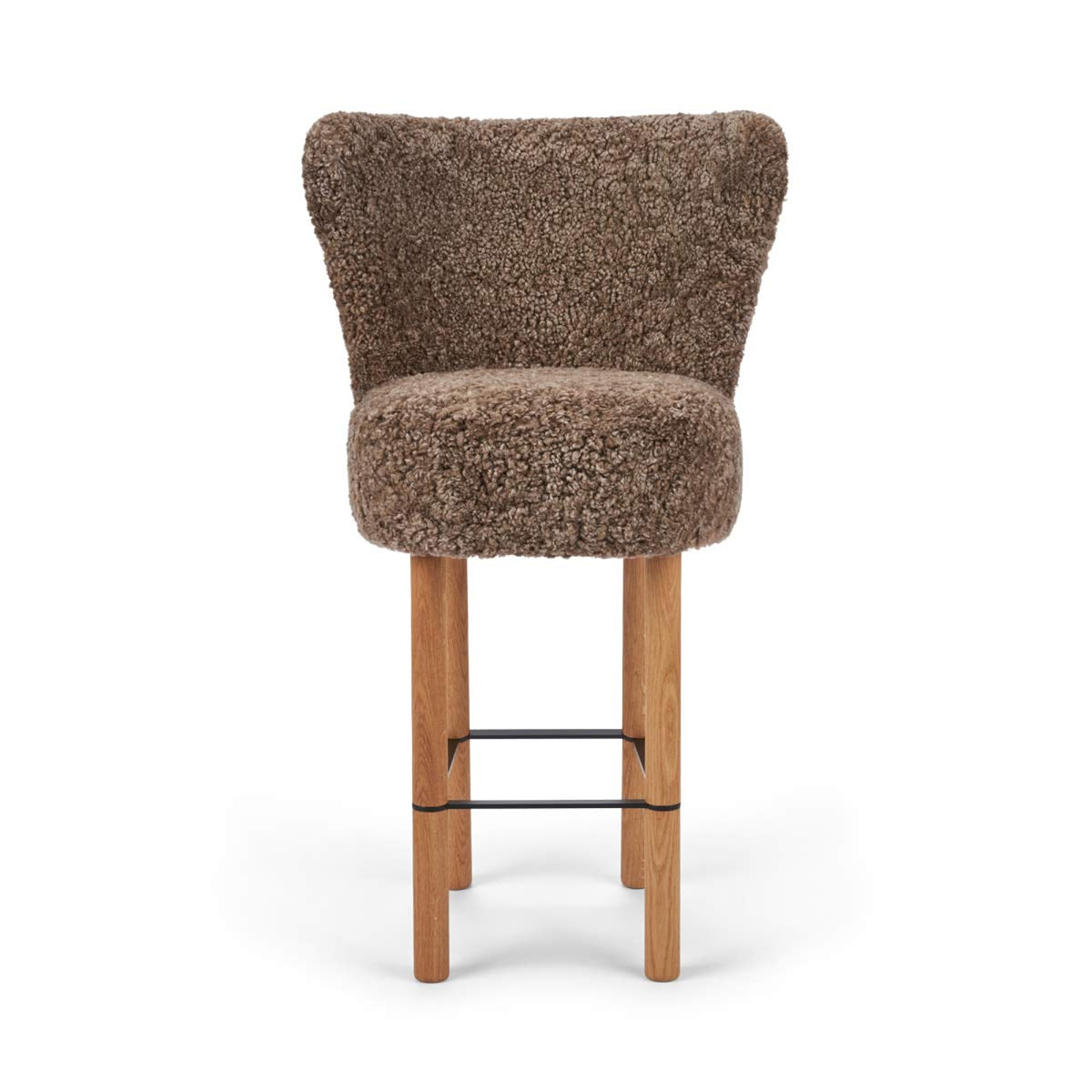 Emilia-baarituoli Taupe / Tammijalat mustalla teräsrungolla