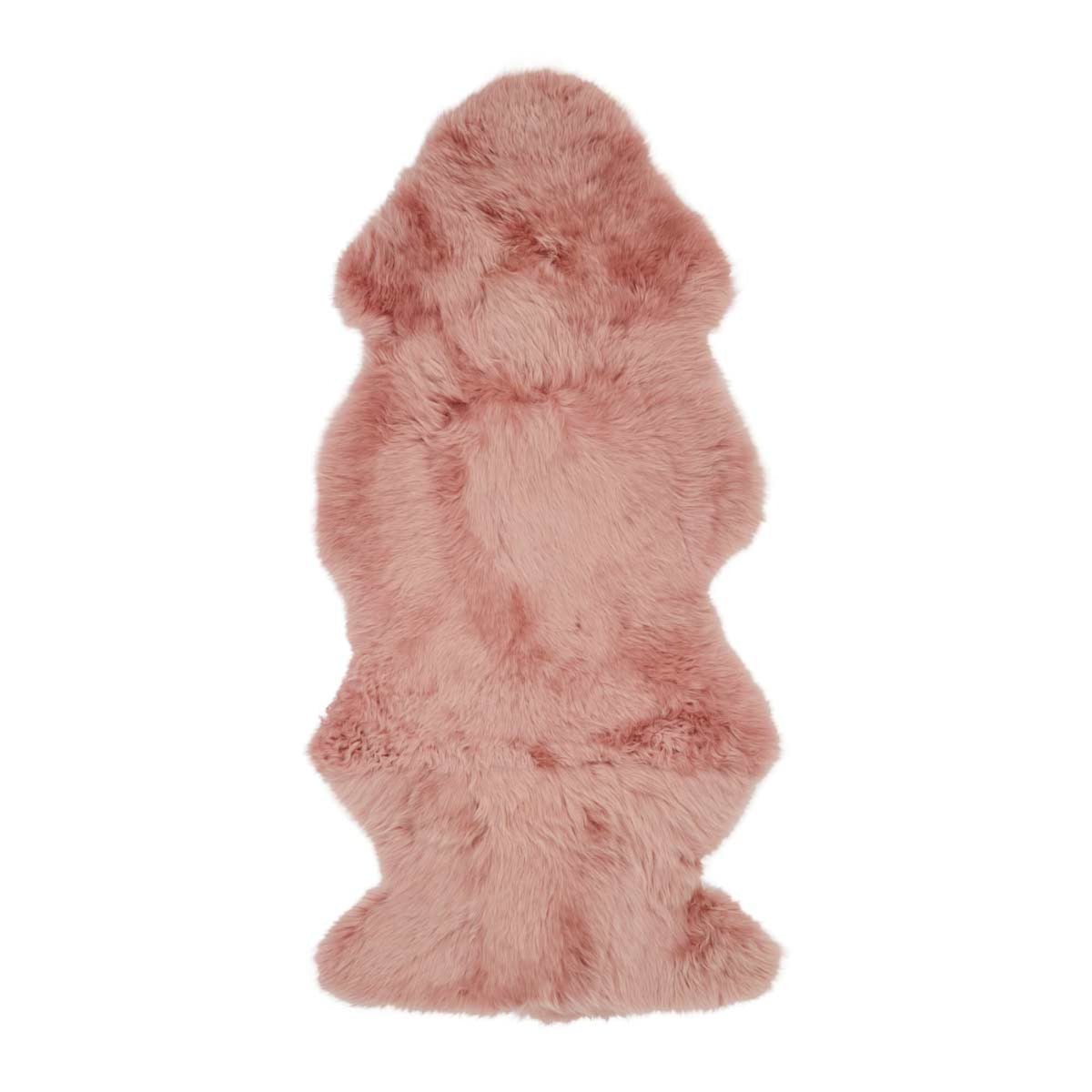 Premium-laatu | Uusiseelantilainen lampaannahka | Pitkä villa | Matto 135 cm Rosa