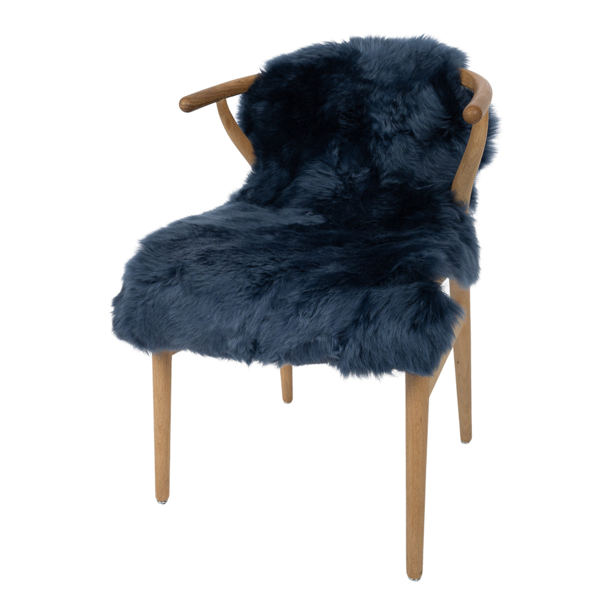 Merinolampaannahka värjätty | Uusi-Seelanti | Pitkä villa | n. 90x60 cm Navy-sarja