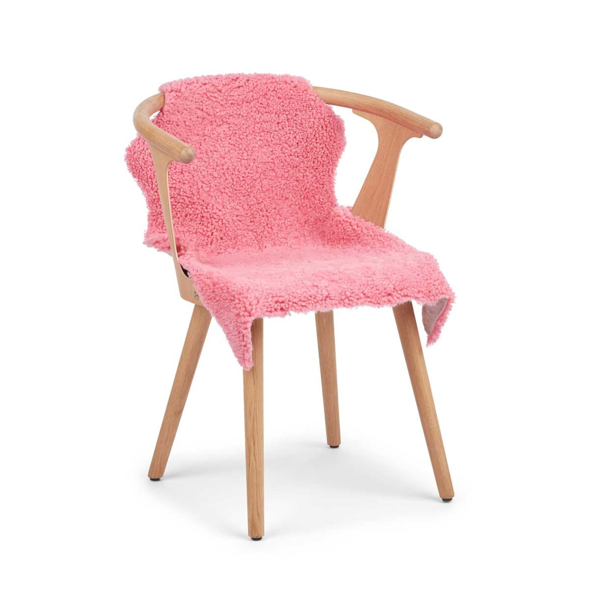 Uusiseelantilainen Lampaannahka | Lyhyt Villa | Värjätty | 90 cm Korallinpinkki