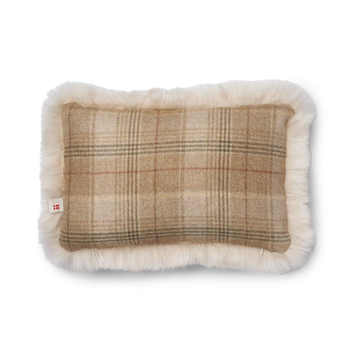 Kaksipuolinen Tyyny | Pitkä Villa | 34x52 cm Hiekka-Beige/Pellava
