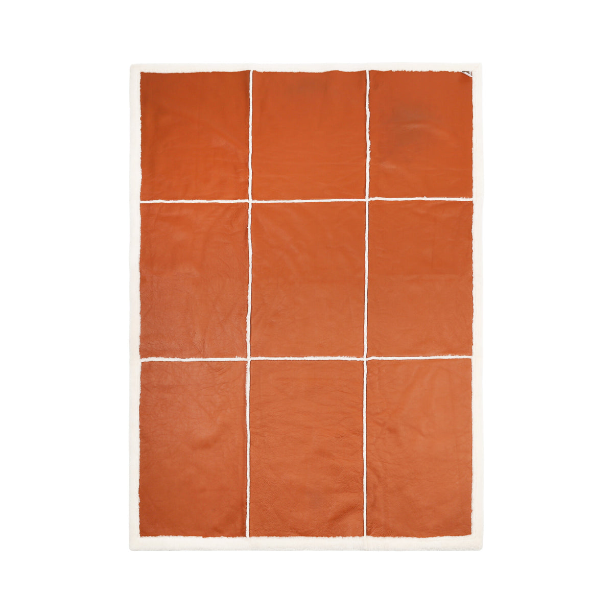Addison-viltti | Double Face lampaannahka | Lyhyt villa Nahkanruskea/Norsunluu / 140x200 cm