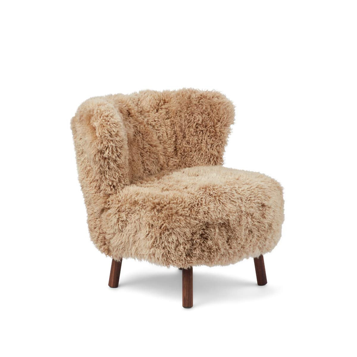 Emil Lounge Chair | Pitkä Villa Hunaja / Pähkinäpuujalat