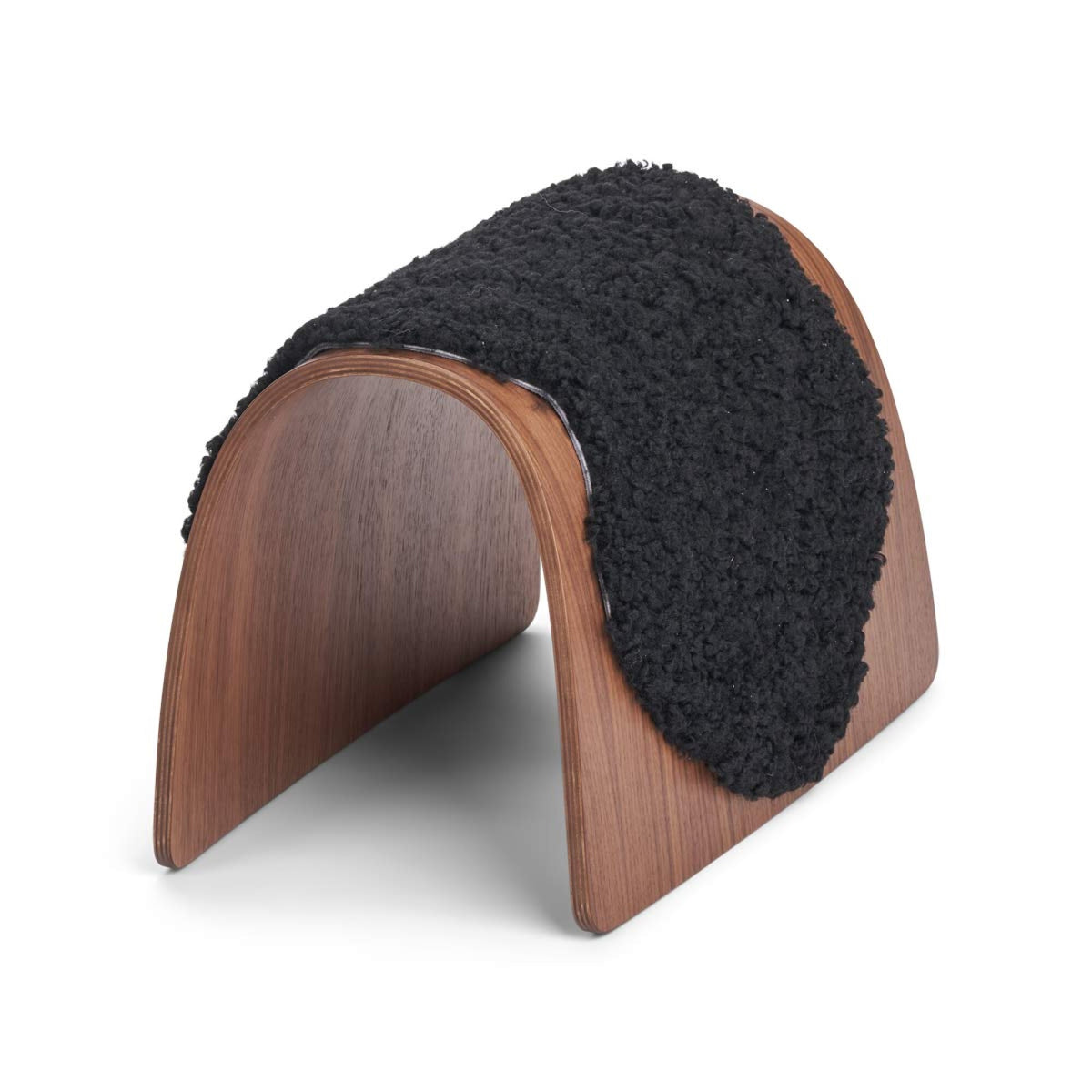 Sheep Stool -päällinen | Lyhyt villa Musta / 67x30 cm