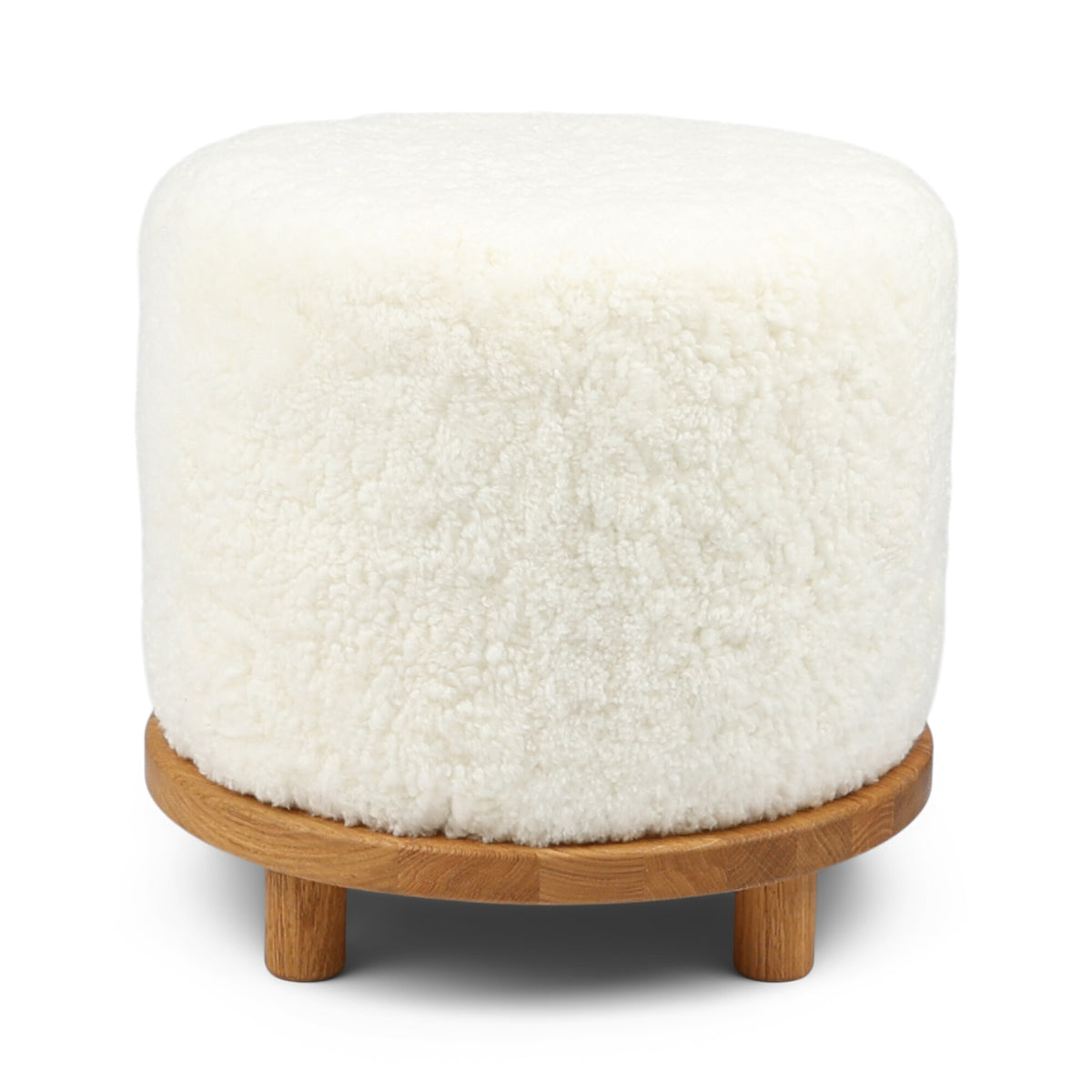 Simon-jakkaratuoli | Lyhyt villa | D46xH42 cm Norsunluu / Tammijalat