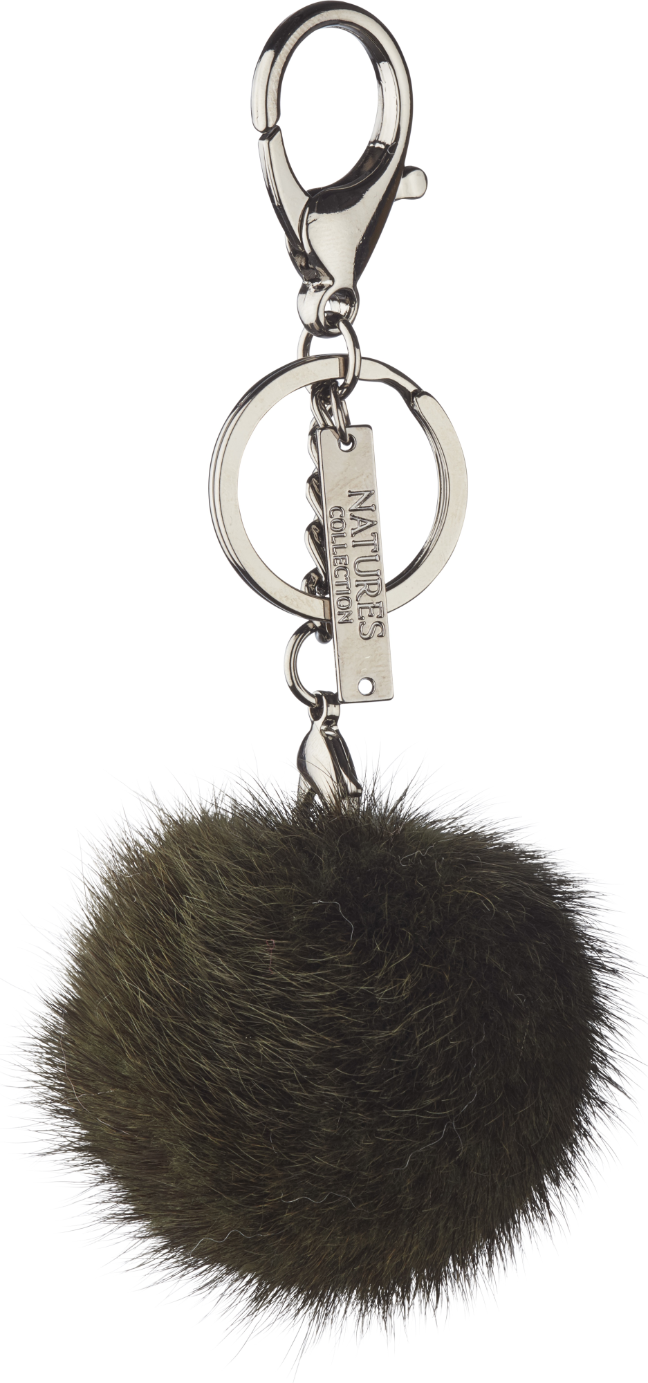 Pom Pom -avaimenperä, musta metalli Khaki