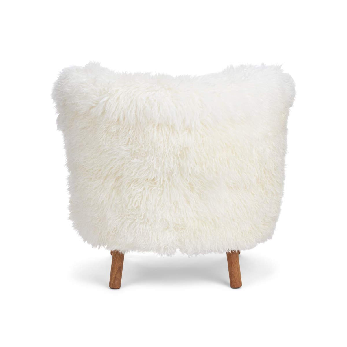 Emil Lounge Chair | Pitkä Villa Lumivalkoinen / Tammijalat