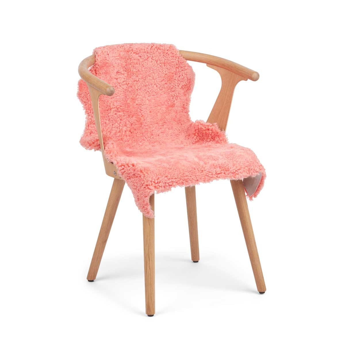 Uusiseelantilainen Lampaannahka | Lyhyt Villa | Värjätty | 90 cm Korallipersikka