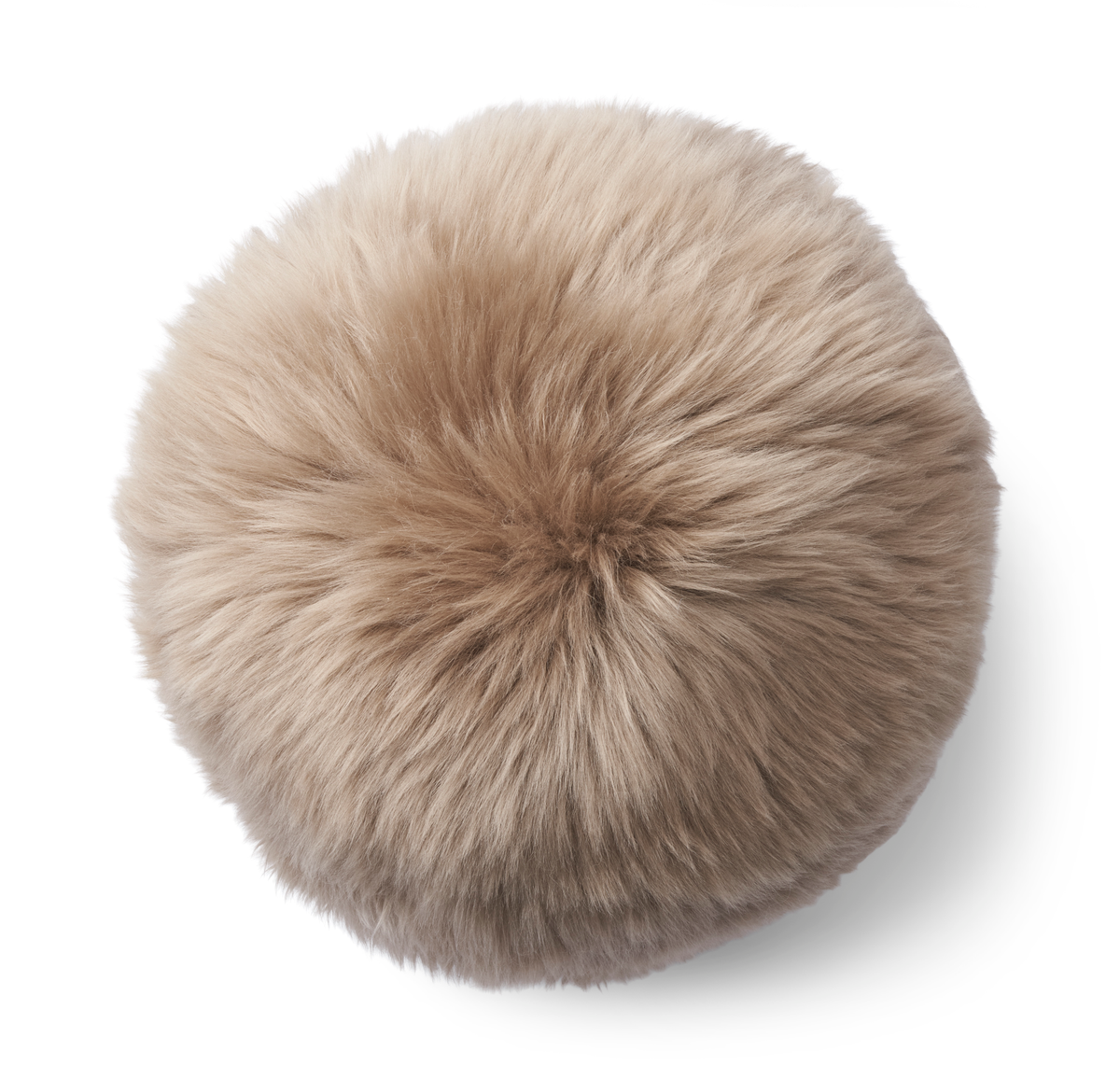 Angelite-pyöreä tyyny | D30 cm | D25 | D35 | Pitkä villa Taupe / D30 cm