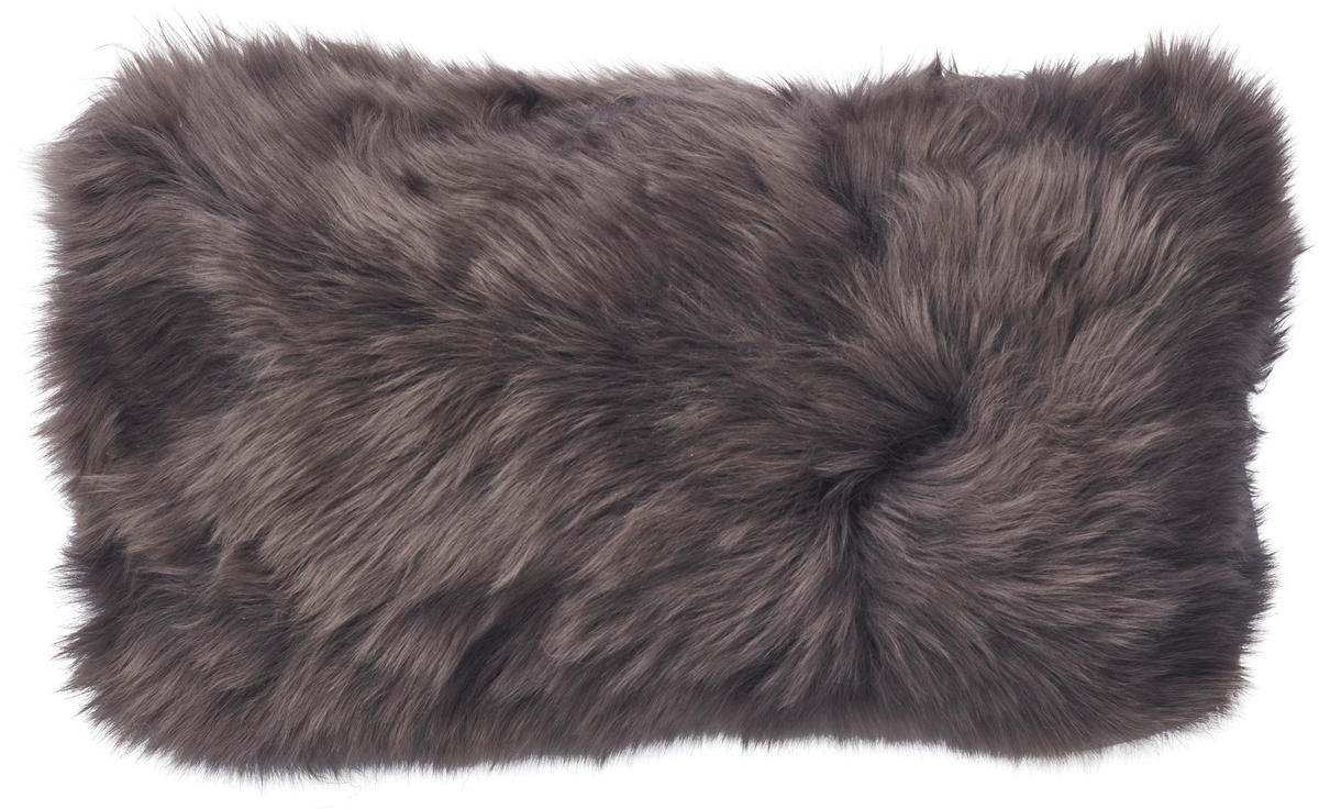 Pitkä Villa Lampaannahkatyyny | Kaksipuolinen | Uusi-Seelanti | 25x50 cm Pähkinä