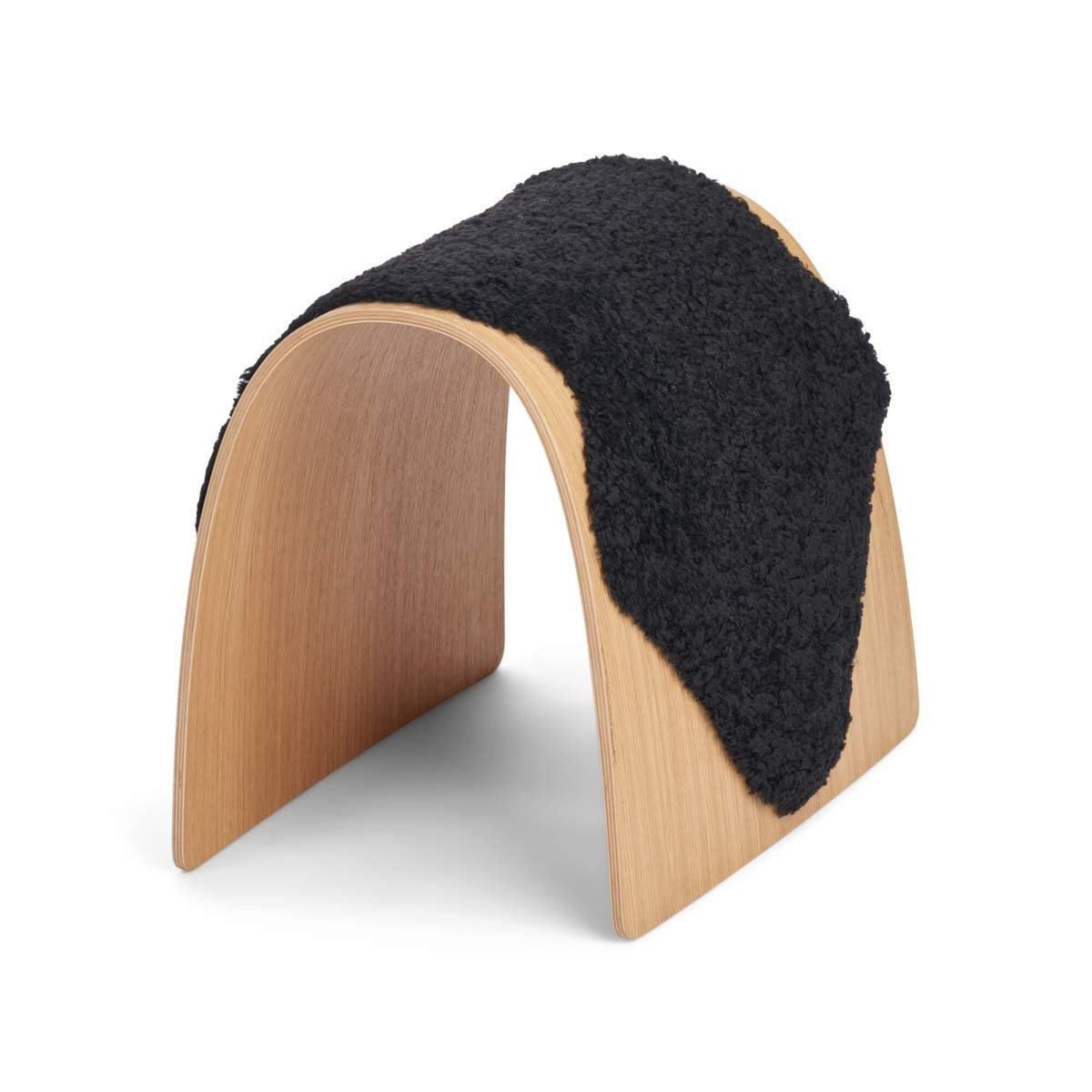 Sheep Stool -päällinen | Lyhyt villa Musta / 100x37 cm