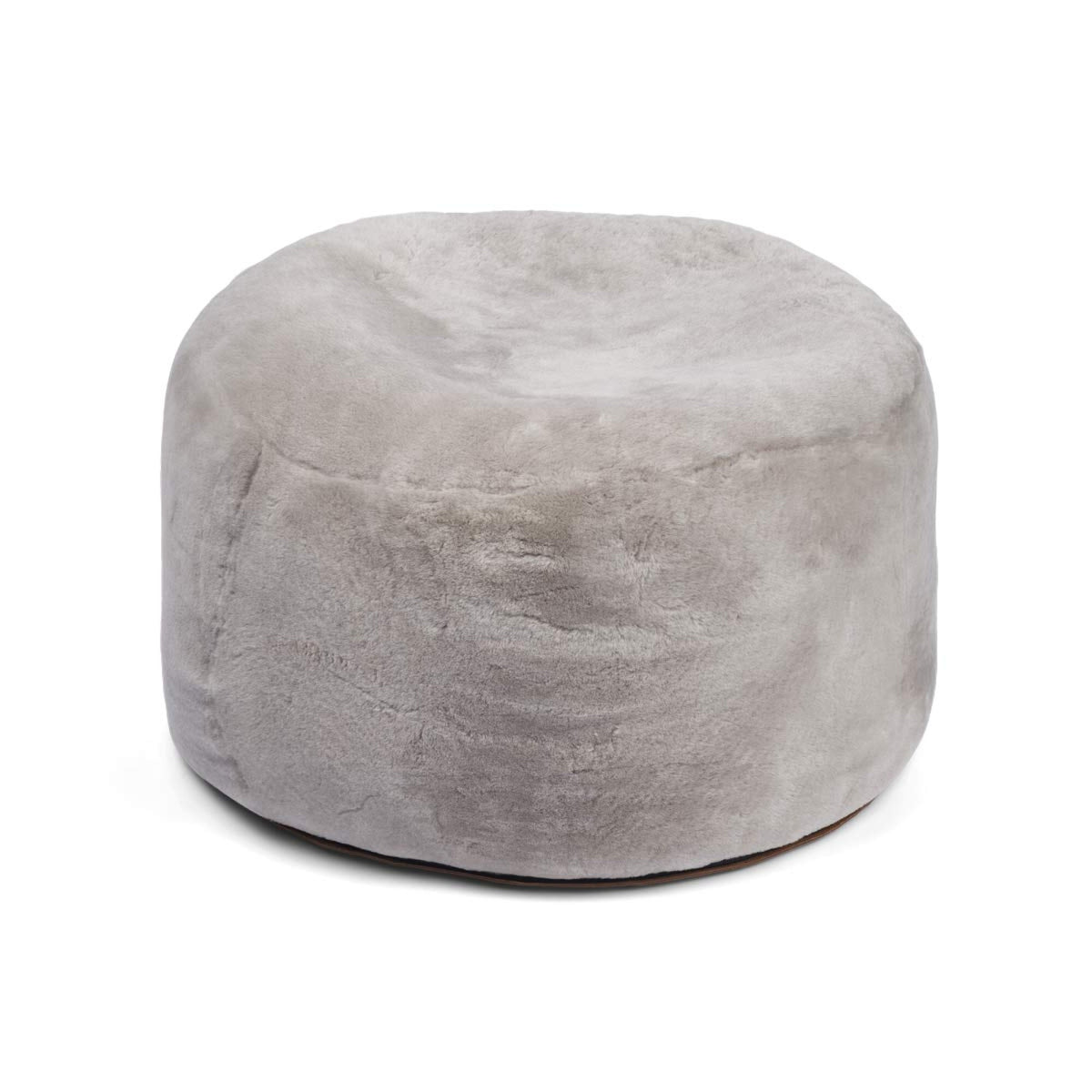 Pyöreä mokkasiini-rahilampaannahka | ø55xH46cm Hopeanharmaa