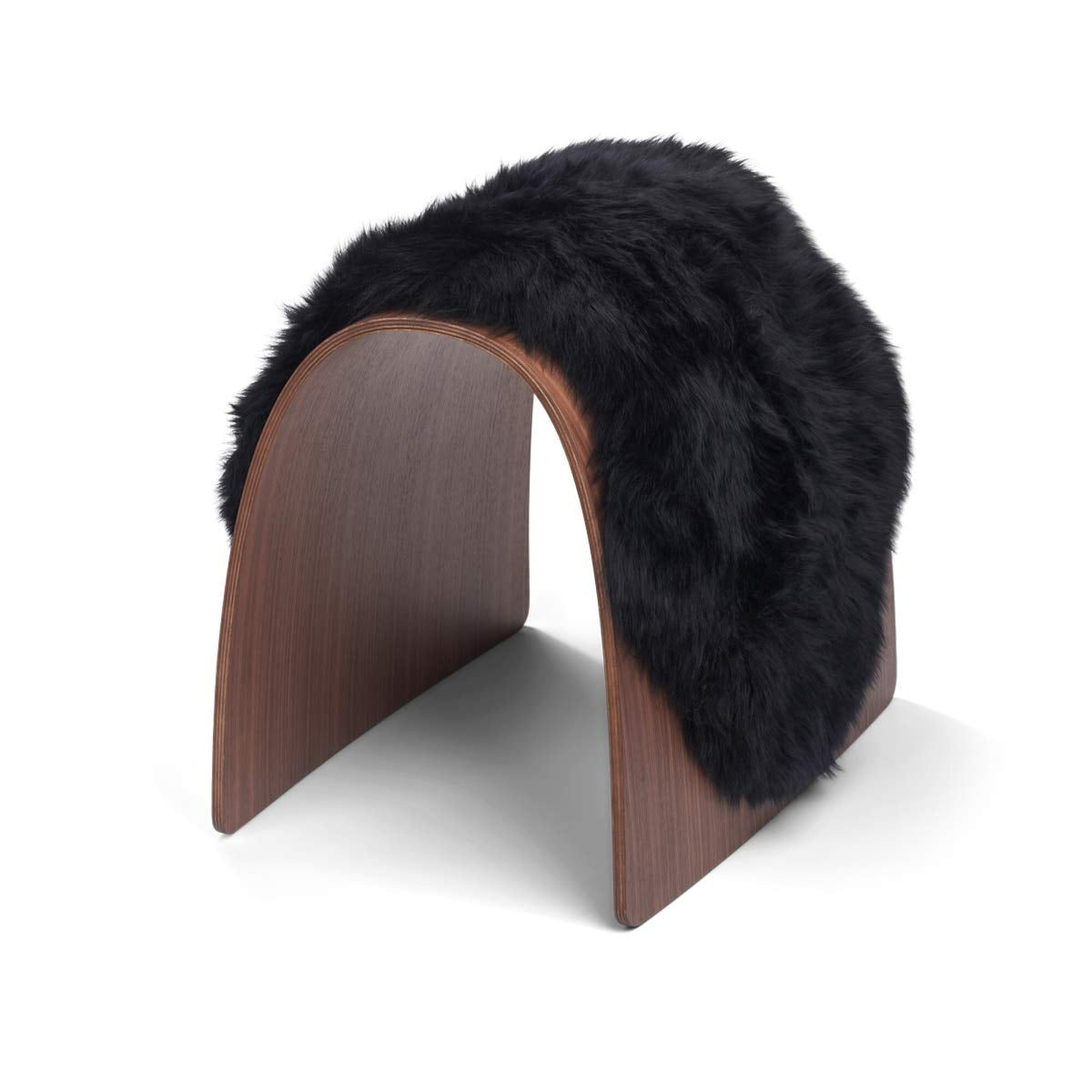 Sheep Stool -päällinen | Pitkä villa Musta / 67x30 cm