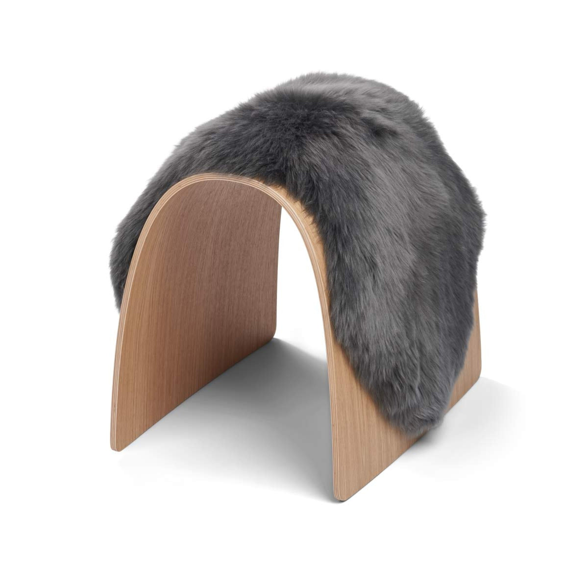 Sheep Stool -päällinen | Pitkä villa Teräs / 100x37 cm