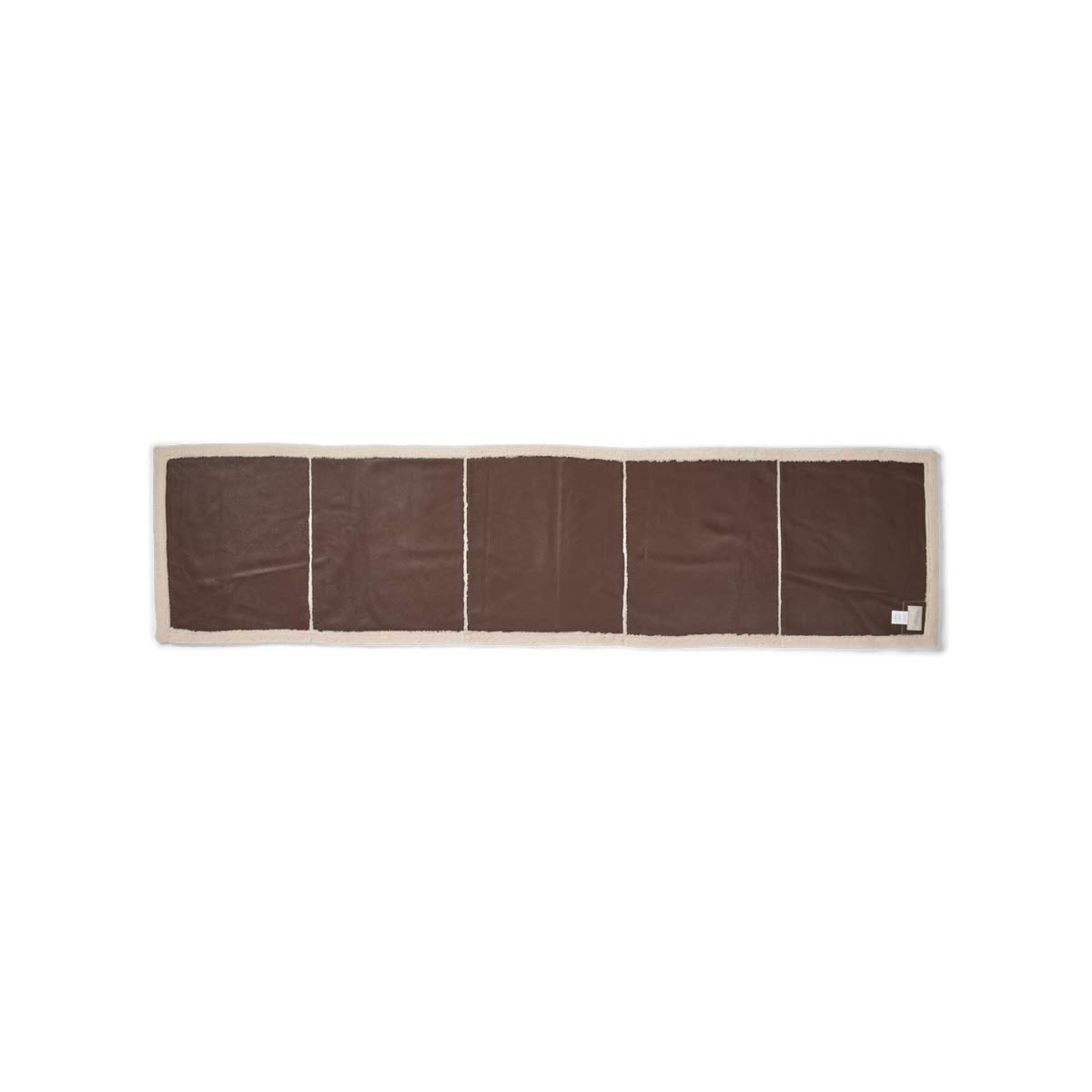 Addison-viltti | Double Face lampaannahka | Lyhyt villa Choco/Beige / 60x240 cm