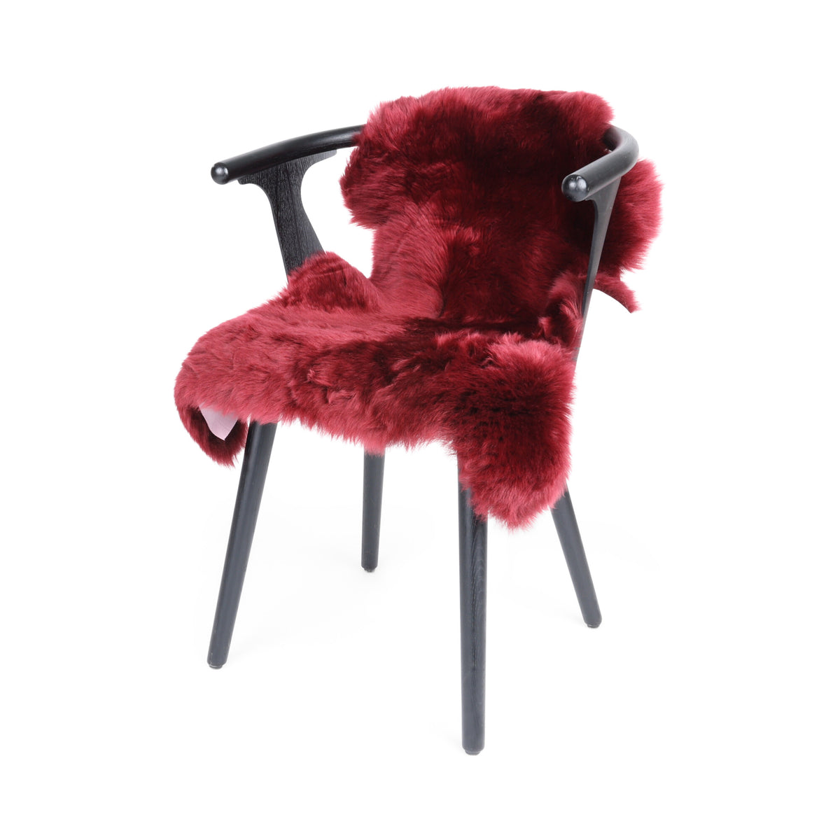 Premium | Uusiseelantilainen Lampaannahka | Pitkä Villa | 100 cm Viininpunainen