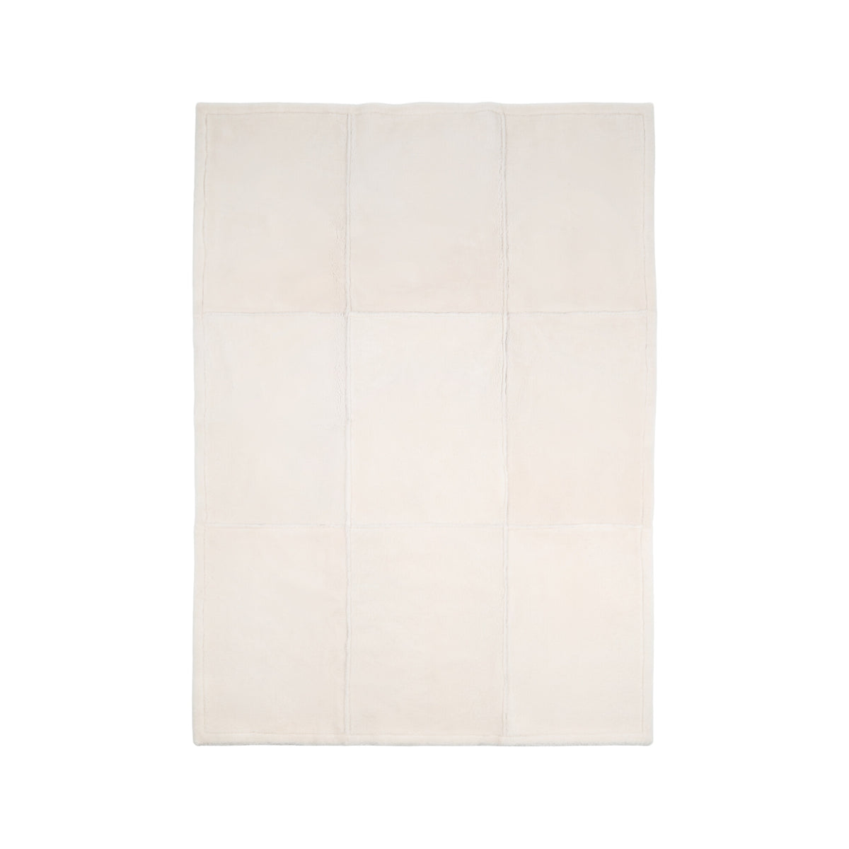 Addison-viltti | Double Face lampaannahka | Lyhyt villa Nahkanruskea/Norsunluu / 140x200 cm